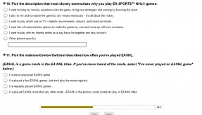EA NHL survey