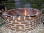 brick fire pit built by the...